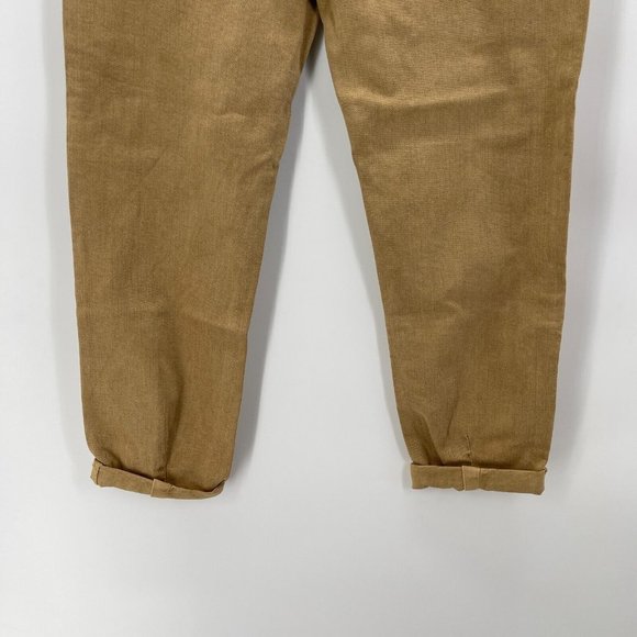 Sezane Pantalon Manu Jeans Cuffed Pants Beige Tan Womens Size 36 NWT - Picture 10 of 13